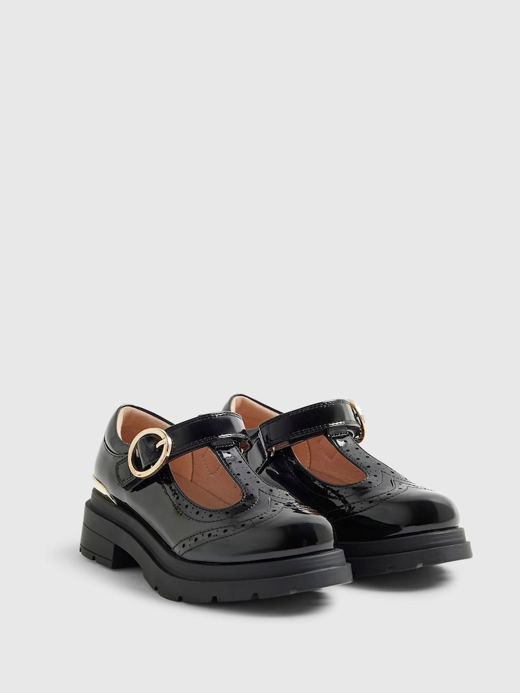 River Island Black Back To School Chunky Brogue Shoes - Image 2 of 5