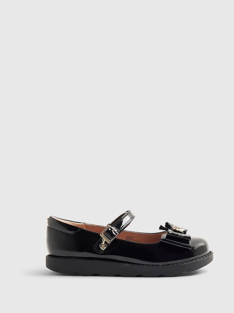 River Island Black Back To School Bow Mary Jane Shoes - Image 1 of 5