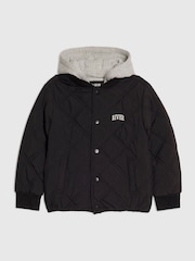 River Island Quilted Hooded Bomber Jacket - 圖片 1，共 4