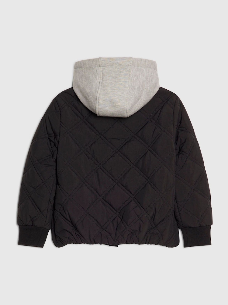 River Island Quilted Hooded Bomber Jacket - 圖片 2，共 4
