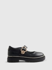 River Island Black Back To School Heart Mary Jane Shoes - Image 1 of 5