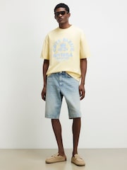 River Island Yellow Oversized Cote Bleue Fish T-Shirt - Image 3 of 4