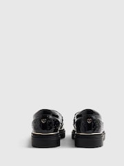 River Island Black Back To School Heart Snaffle Loafers - Image 3 of 3