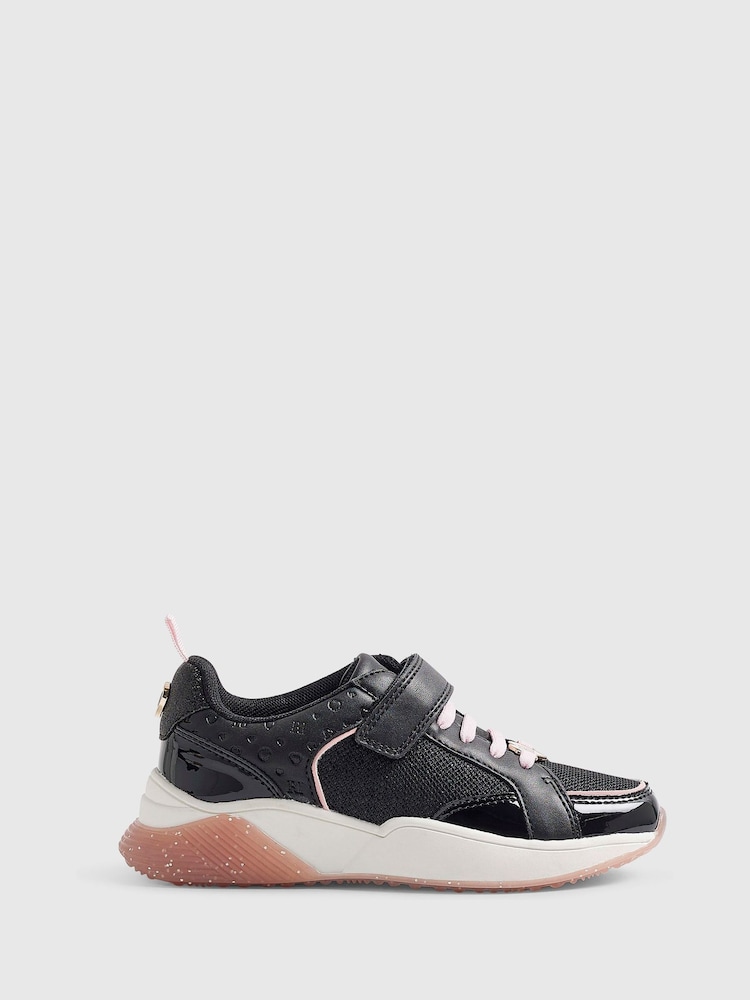River Island Pink/Black Back To School Lace Trainers - Image 1 of 5