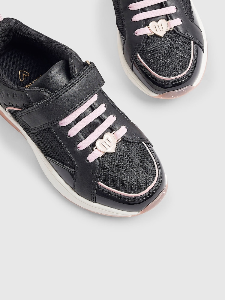 River Island Pink/Black Back To School Lace Trainers - Image 5 of 5