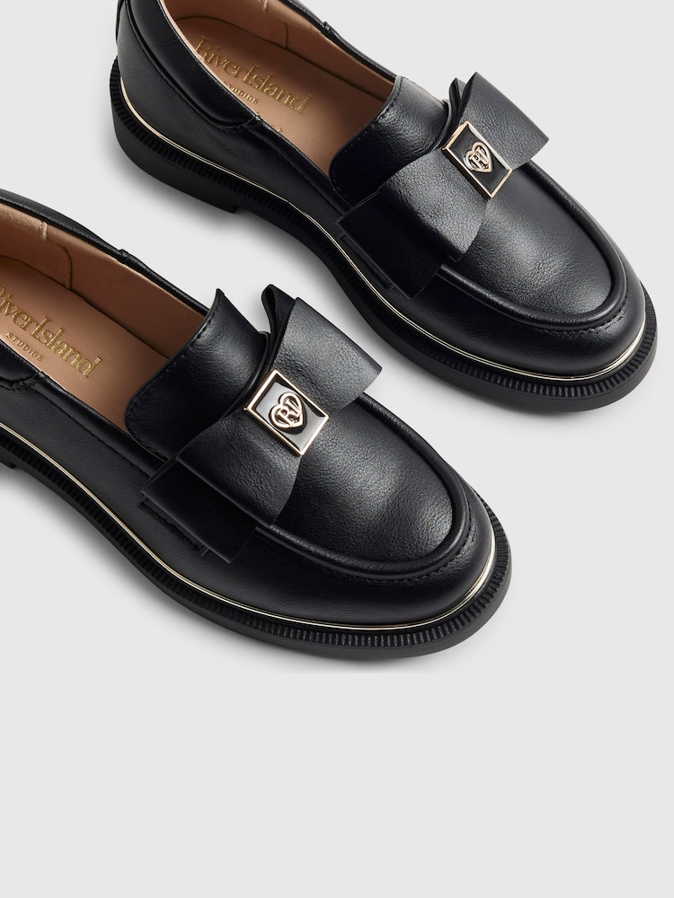 River Island мектепке оралу үшін садақ лоферлері - 5суретінің 5 суреті