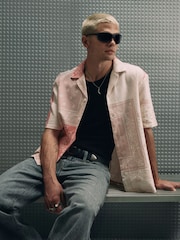 River Island Pink Slim Fit Tapestry Shirt - Image 1 of 4