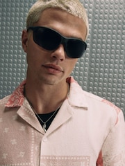 River Island Pink Slim Fit Tapestry Shirt - Image 4 of 4