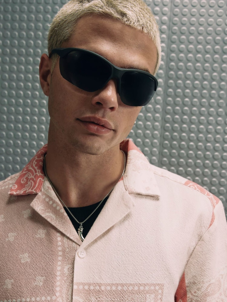River Island Pink Slim Fit Tapestry Shirt - Image 4 of 4