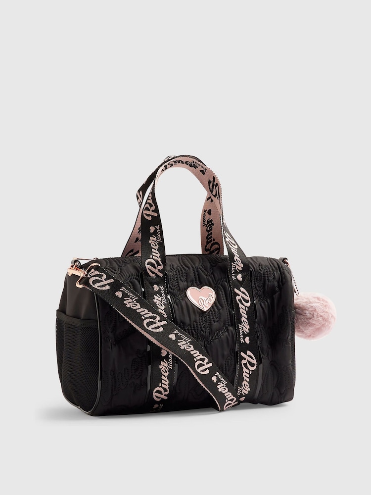 River Island Black Back To School Nylon Gym Bag - Image 2 of 6