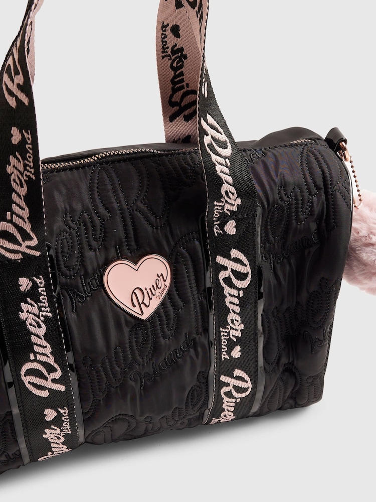 River Island Black Back To School Nylon Gym Bag - Image 6 of 6