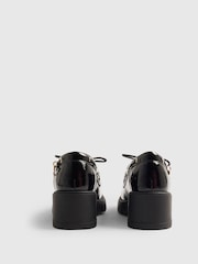 River Island Black Back To School Heeled Boat Shoes - Image 4 of 5