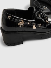 River Island Black Back To School Heeled Boat Shoes - Image 5 of 5
