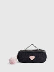 River Island Black Back To School Nylon Pencil Case Bag - Image 1 of 5
