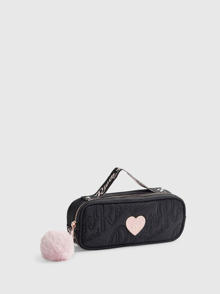 River Island Black Back To School Nylon Pencil Case Bag - Image 2 of 5