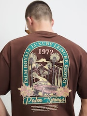 River Island Brown Oversized Cote Bleue Crest T-Shirt - Image 4 of 4