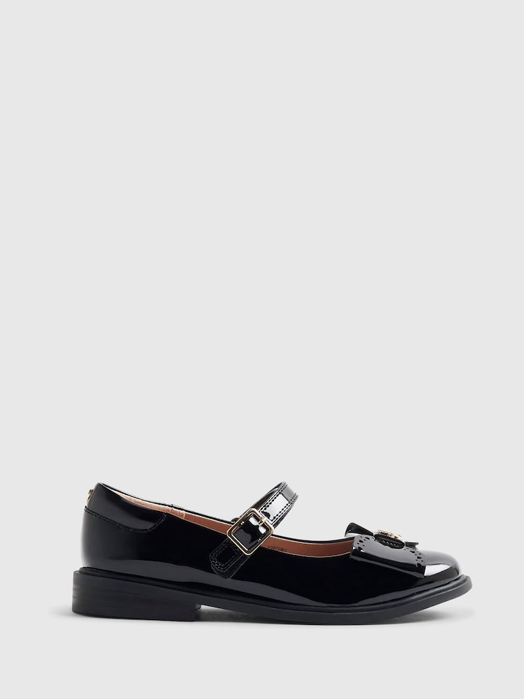 River Island Black Back To School Heart Ballet Pumps - Image 1 of 5