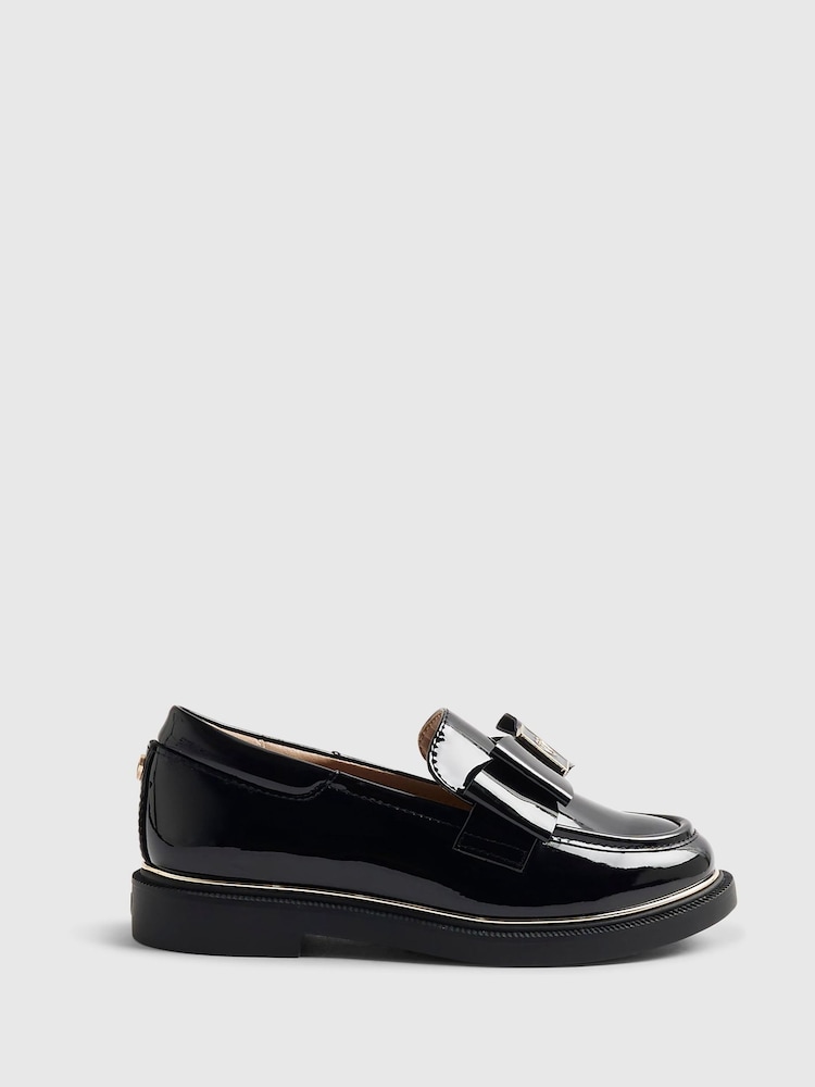 River Island Black Back To School Bow Loafers - Image 1 of 5 River Island Black Back To School Bow Loafers - Image 1 of 5