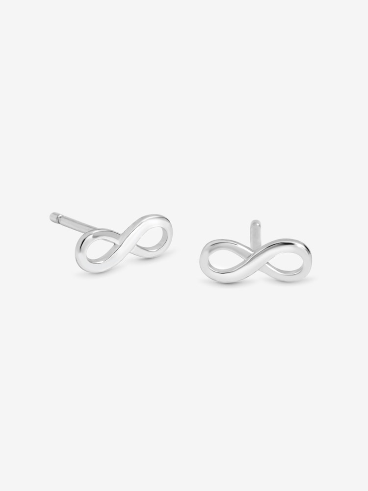 Simply Silver 925 Sterling Silver Mini Infinity Stud Earrings - Image 2 of 2 Simply Silver 925 Sterling Silver Mini Infinity Stud Earrings - Image 2 of 2