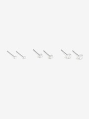 Simply Silver Cubic Zirconia Classic Round Earrings 3 Pack - Bild 3 von 3