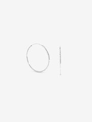 Simply Silver 925 Sterling Silver 20mm Sleeper Hoop Earrings - Image 3 of 3