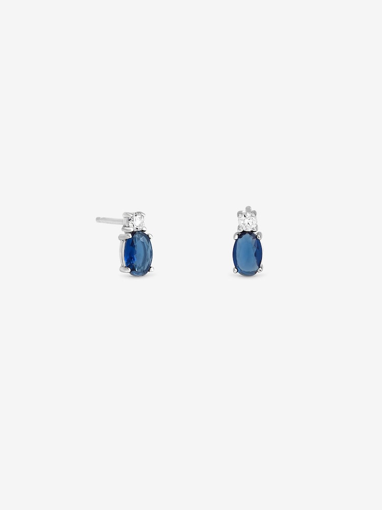 Simply Silver 925 Sterling Silver Sapphire Earrings - Image 1 of 1 Simply Silver 925 Sterling Silver Sapphire Earrings - Image 1 of 1