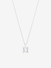 Simply Silver 925 Sterling Silver Princess Cut Pendant - Gift Pouch - Image 2 of 2