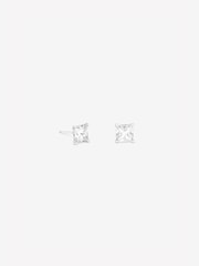 Simply Silver 925 Sterling Silver Princess Cut Studs 5mm Earrings - Image 2 of 2