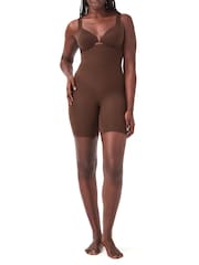 SPANX Brown Seamless Power Firm Control High-Waisted Mid-Thigh Shorts - Image 1 of 4
