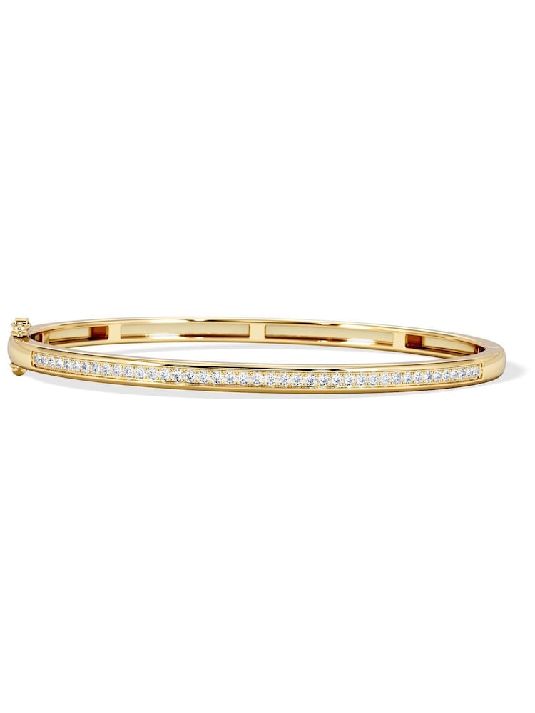 The Diamond Store White Heritage 0.50ct Round Cut Lab Diamond Bangle in 18K Gold Vermeil - Image 1 of 7 The Diamond Store White Heritage 0.50ct Round Cut Lab Diamond Bangle in 18K Gold Vermeil - Image 1 of 7