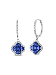 The Diamond Store Blue Alegria 2.00ct Lab Sapphire Halo Earrings - Image 1 of 3
