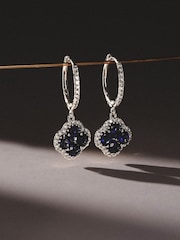 The Diamond Store Blue Alegria 2.00ct Lab Sapphire Halo Earrings - Image 3 of 3