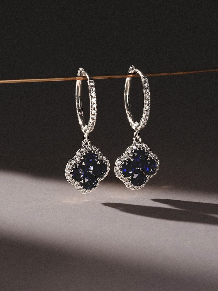 The Diamond Store Blue Alegria 2.00ct Lab Sapphire Halo Earrings - Image 3 of 3 The Diamond Store Blue Alegria 2.00ct Lab Sapphire Halo Earrings - Image 3 of 3
