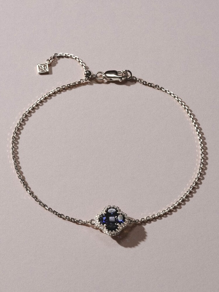 The Diamond Store Blue Alegria1.00ct Lab Sapphire Halo Bracelet - Image 2 of 3 The Diamond Store Blue Alegria1.00ct Lab Sapphire Halo Bracelet - Image 2 of 3