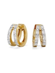 The Diamond Store White Duo Row Huggie Lab Diamond Earrings 0.22ct in 18K Gold Vermeil - Image 2 of 7