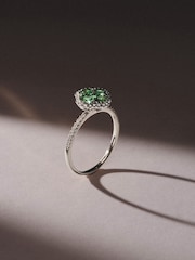 The Diamond Store Green Alegria 0.75ct Lab Emerald Halo Ring - Image 3 of 3