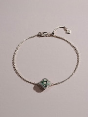 The Diamond Store Green Alegria 0.75ct Lab Emerald Halo Bracelet - Image 2 of 3