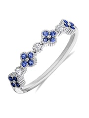 The Diamond Store Blue Alegria 0.25ct Lab Sapphire 4 Clover Ring - Image 1 of 3