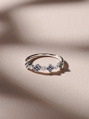The Diamond Store Blue Alegria 0.25ct Lab Sapphire 4 Clover Ring - Image 2 of 3