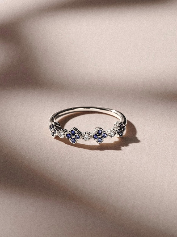 The Diamond Store Blue Alegria 0.25ct Lab Sapphire 4 Clover Ring - Image 2 of 3 The Diamond Store Blue Alegria 0.25ct Lab Sapphire 4 Clover Ring - Image 2 of 3
