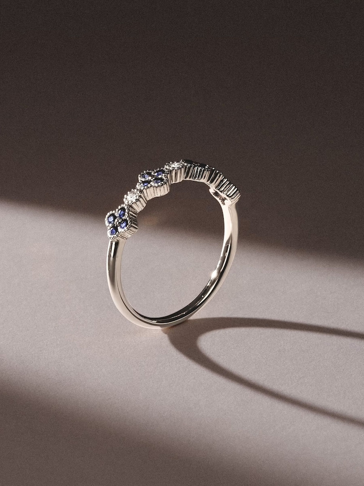 The Diamond Store Blue Alegria 0.25ct Lab Sapphire 4 Clover Ring - Image 3 of 3 The Diamond Store Blue Alegria 0.25ct Lab Sapphire 4 Clover Ring - Image 3 of 3