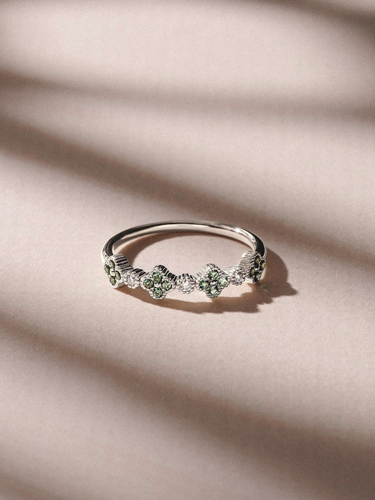 The Diamond Store Green Alegria 0.18ct Lab Emerald 4 Clover Ring - Image 2 of 3