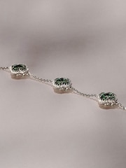 The Diamond Store Green Alegria 2.25ct Lab Emerald 3 Clover Halo Bracelet - Image 2 of 3