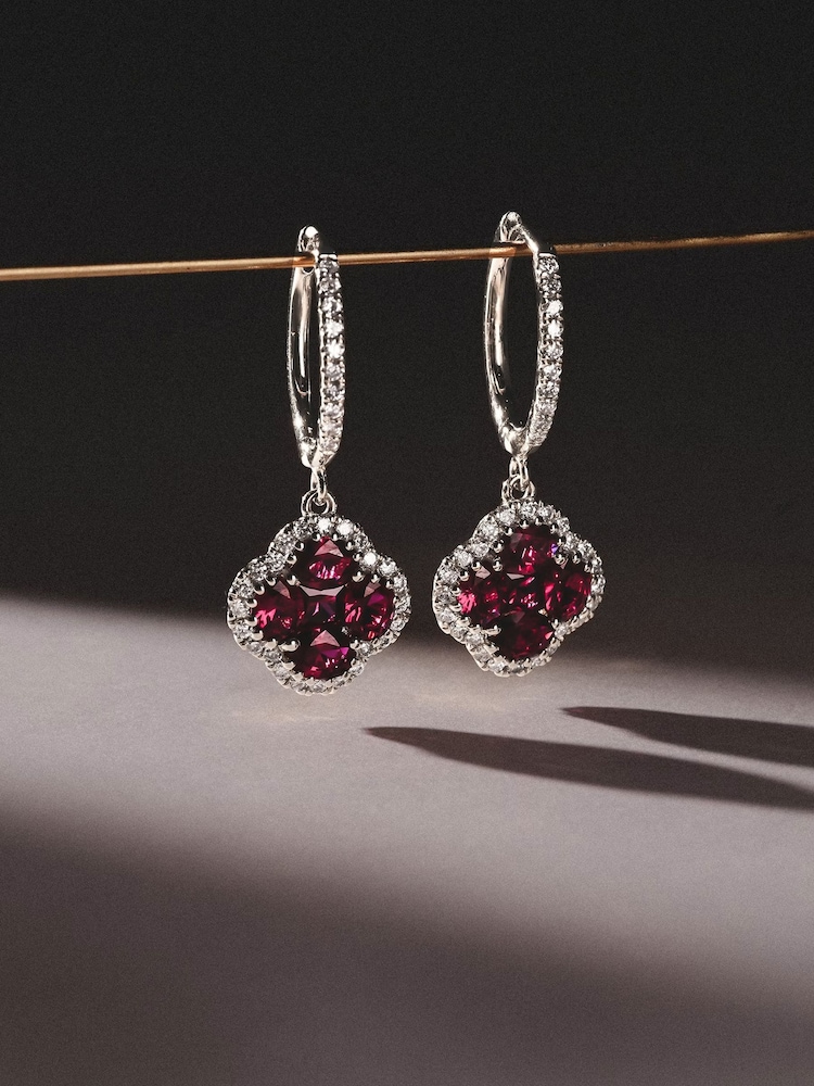 The Diamond Store Red Alegria 1.70ct Lab Ruby Halo Earrings - Image 2 of 3 The Diamond Store Red Alegria 1.70ct Lab Ruby Halo Earrings - Image 2 of 3