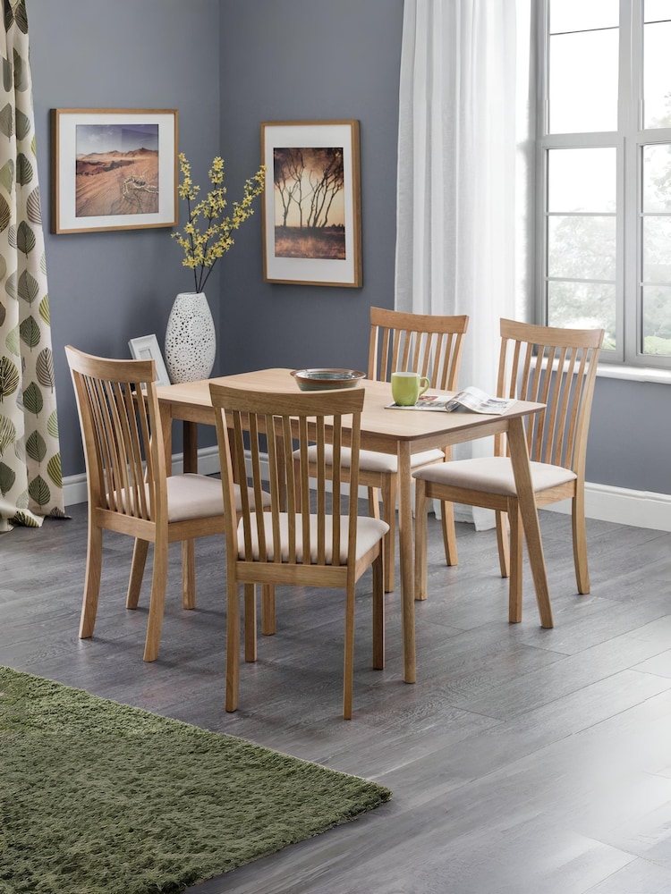 Julian Bowen Oak Boden Rectangular Dining Set with 6 Chairs - Image 1 of 4 Julian Bowen Oak Boden Rectangular Dining Set with 6 Chairs - Image 1 of 4