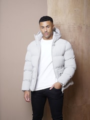 CAPO Grey Puffer Coat - Image 4 of 6