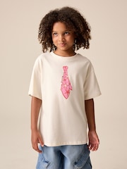 Cravate blanche - T-shirt graphique oversize (3-16 ans) - Image 1 de 8