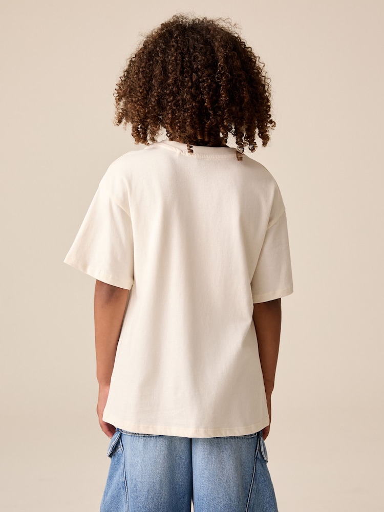 Cravate blanche - T-shirt graphique oversize (3-16 ans) - Image 2 de 8