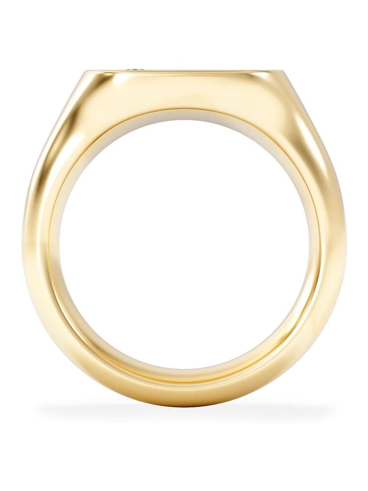 The Diamond Store Gold Crest 0.03ct Lab Square Signet Ring in 18K Yellow Gold Vermeil - Image 2 of 7 The Diamond Store Gold Crest 0.03ct Lab Square Signet Ring in 18K Yellow Gold Vermeil - Image 2 of 7