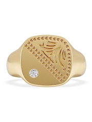 The Diamond Store Gold Crest 0.03ct Lab Square Signet Ring in 18K Yellow Gold Vermeil - Image 5 of 7
